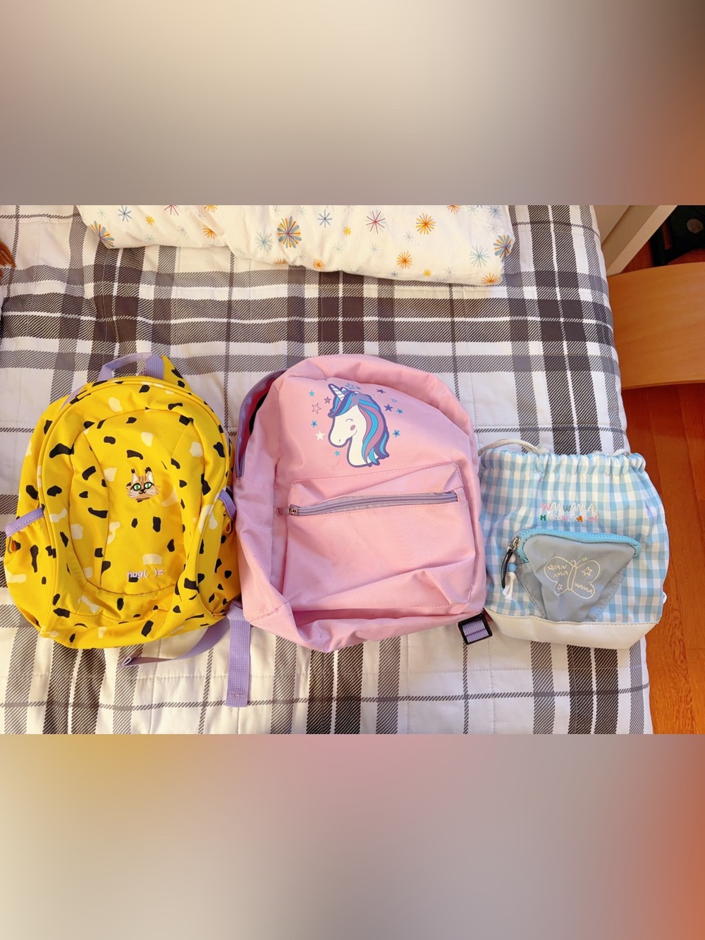 Set of 3 Toddler Backpacks Ages 3+ Kindergarten Outdoor Kids Bag Bundle